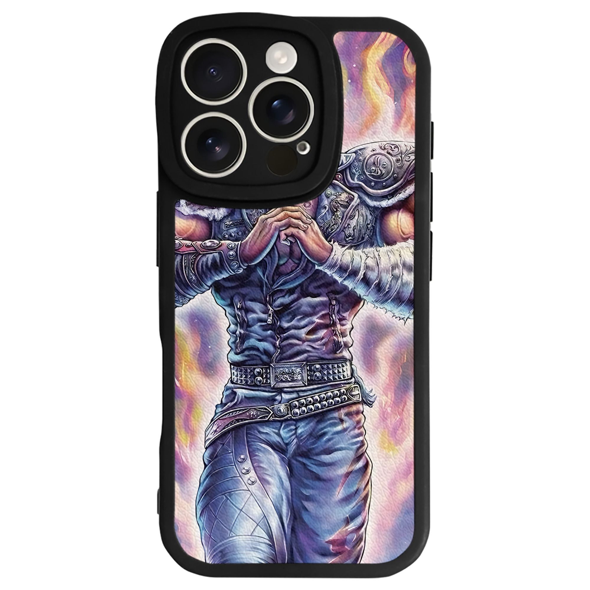 （画像用） 北斗の拳 Fist of the North Star 【iPhone 16シリーズ対応】シリコンスマホケース（レザー調） 材質：シリコン